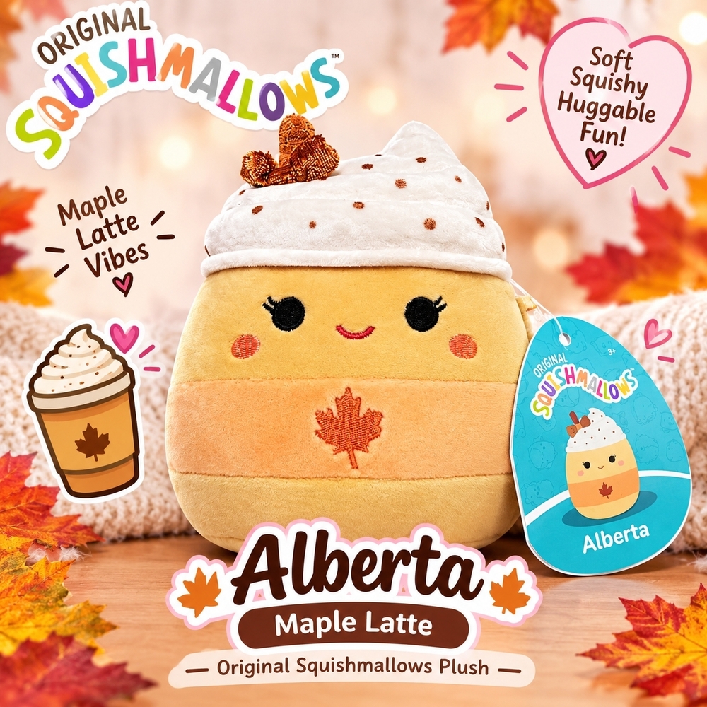 Original Squishmallows Alberta Maple Latte 5" Plush Orange Stuffed Animal Toy